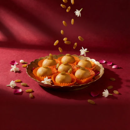 Mouth-melting besan laddu close-up — roasted gram flour and ghee