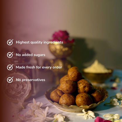 Guilt-free besan laddu product details — Kaashi Foods 1